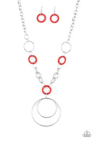 Paparazzi HOOP Du Jour - Red Necklace