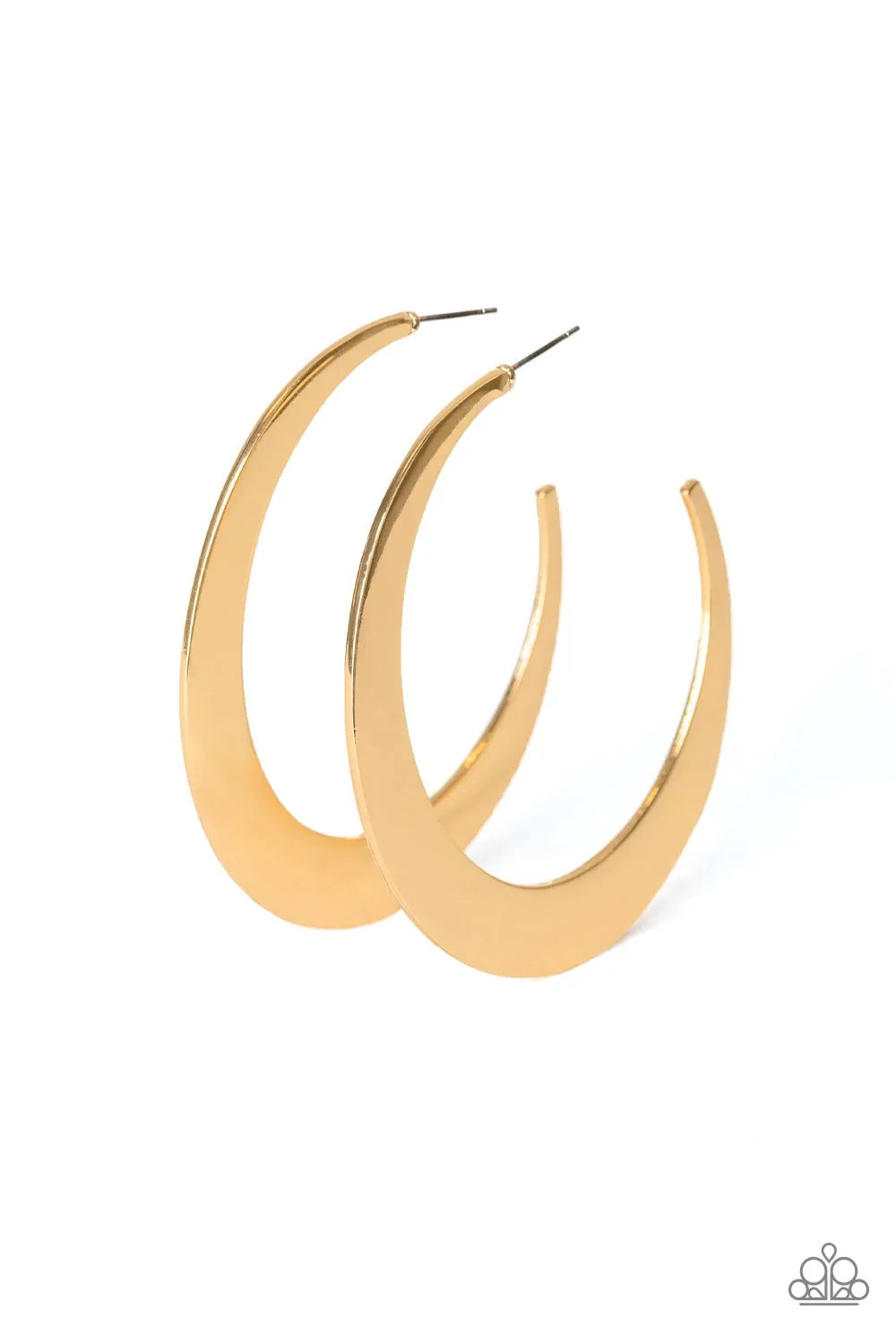 Paparazzi Moon Beam - Gold Hoop Earrings