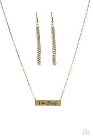 Paparazzi Necklace ~ Be Strong - Brass