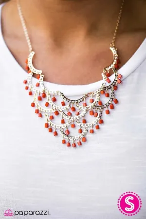 Paparazzi Necklace ~ BLOCK Beauty - Orange