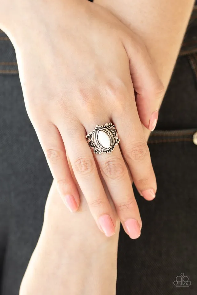 Paparazzi Ring ~ Tangy Texture - White