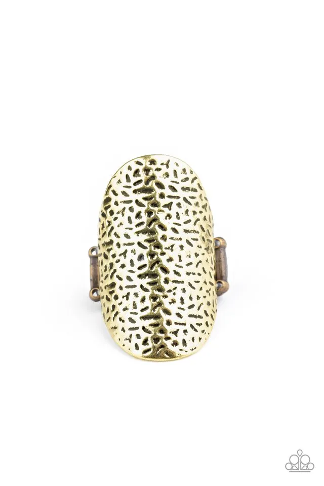 Paparazzi Ring ~ Urban Glyphs - Brass