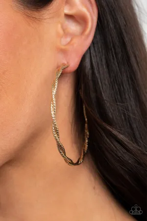 Paparazzi Totally Throttled - Gold Hoop Earrings