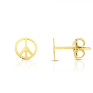 Peace, 14k Gold Studs