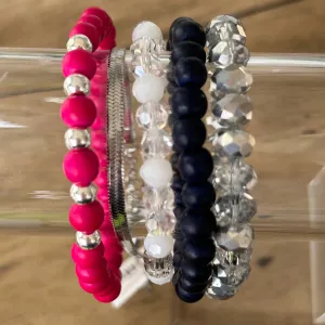 Pink Ink Bracelet Stack