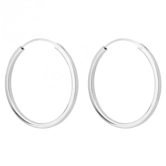 Plain Medium Square Cut Hoop Earrings E6283