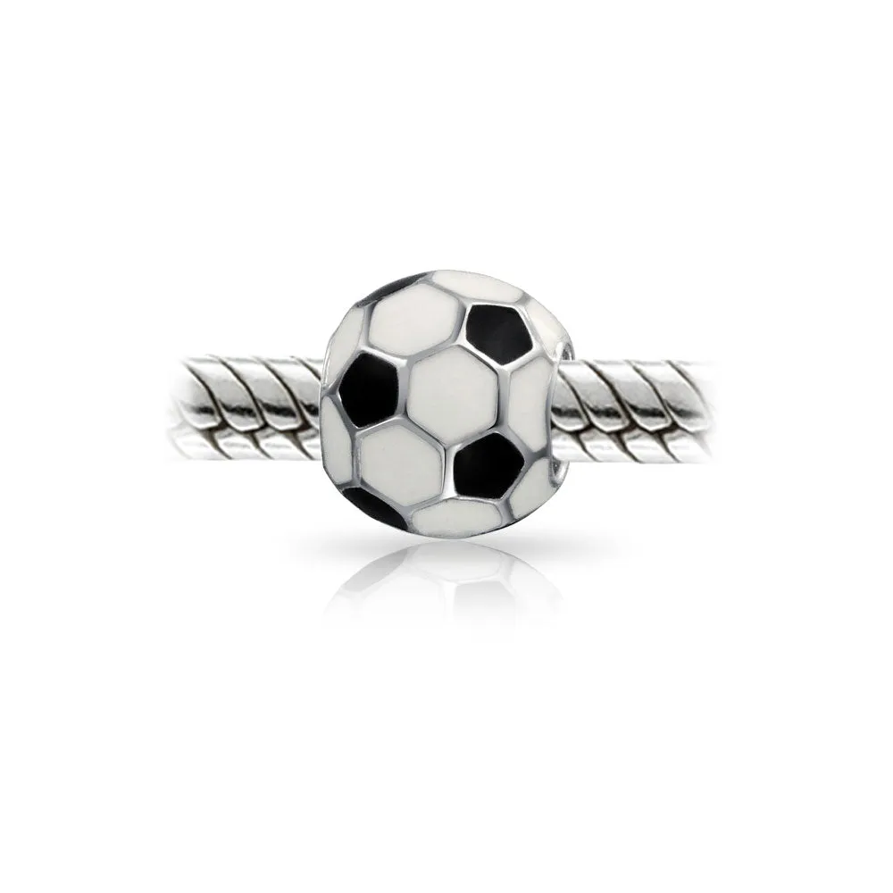 Player Sports Soccer Mom Charm Bead Sterling Silver for European Bracelet