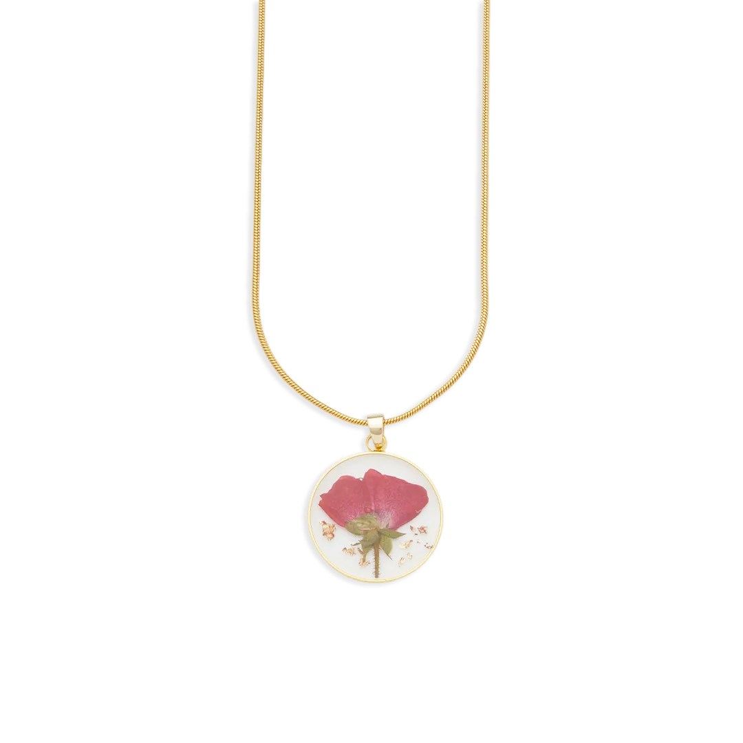 Pressed Birth Flower Necklace