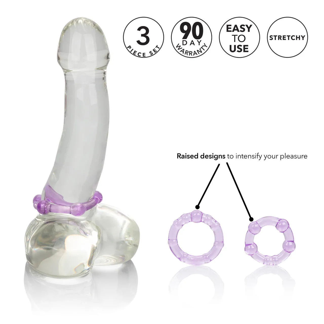 Rings! Island Rings Cock Rings (3 piece set) - Purple