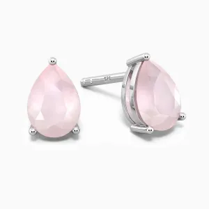 Rose Quartz Earrings | Pear Shape | Irosk ®