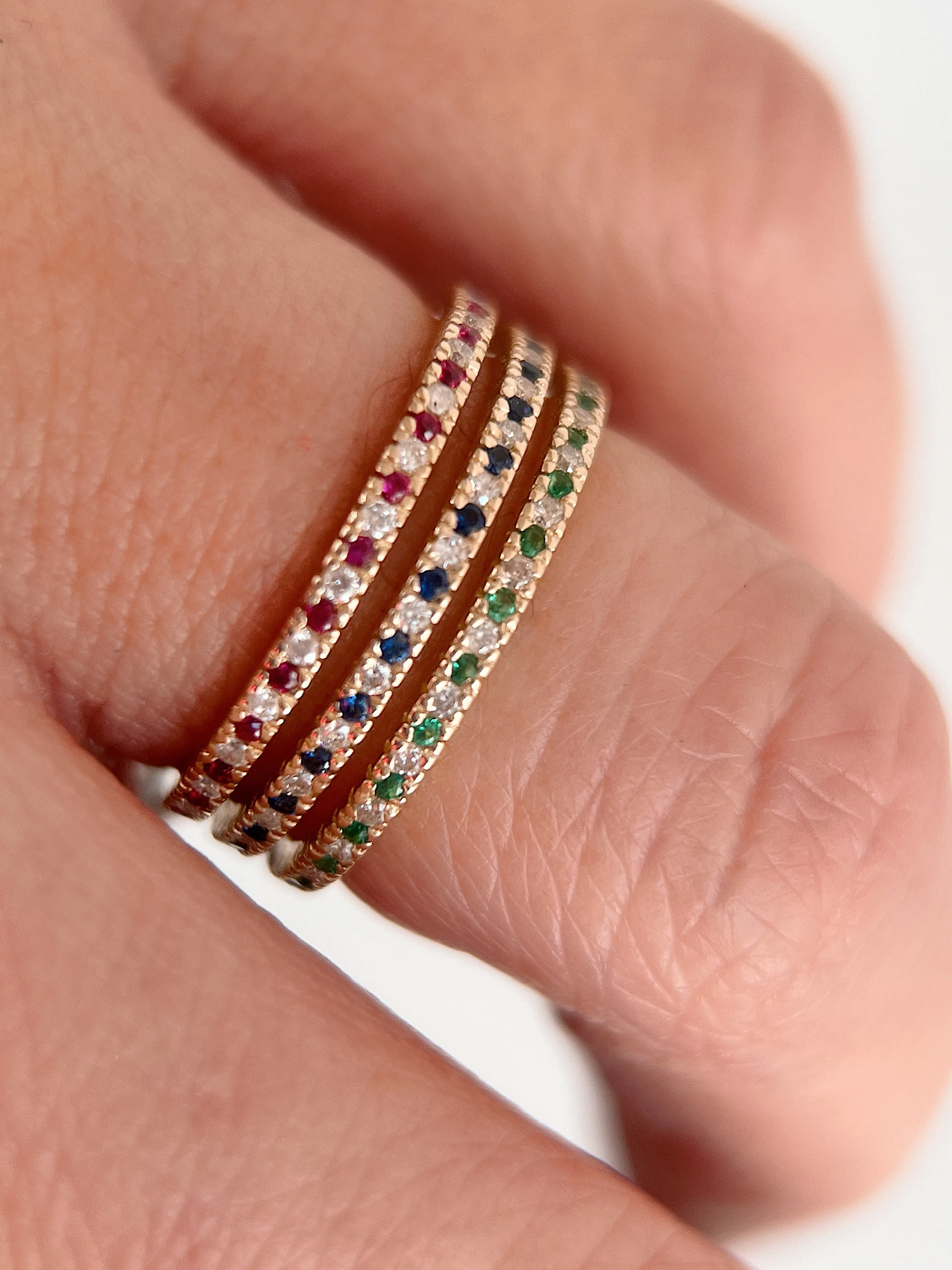 Ruby & Diamond Yellow Gold Band