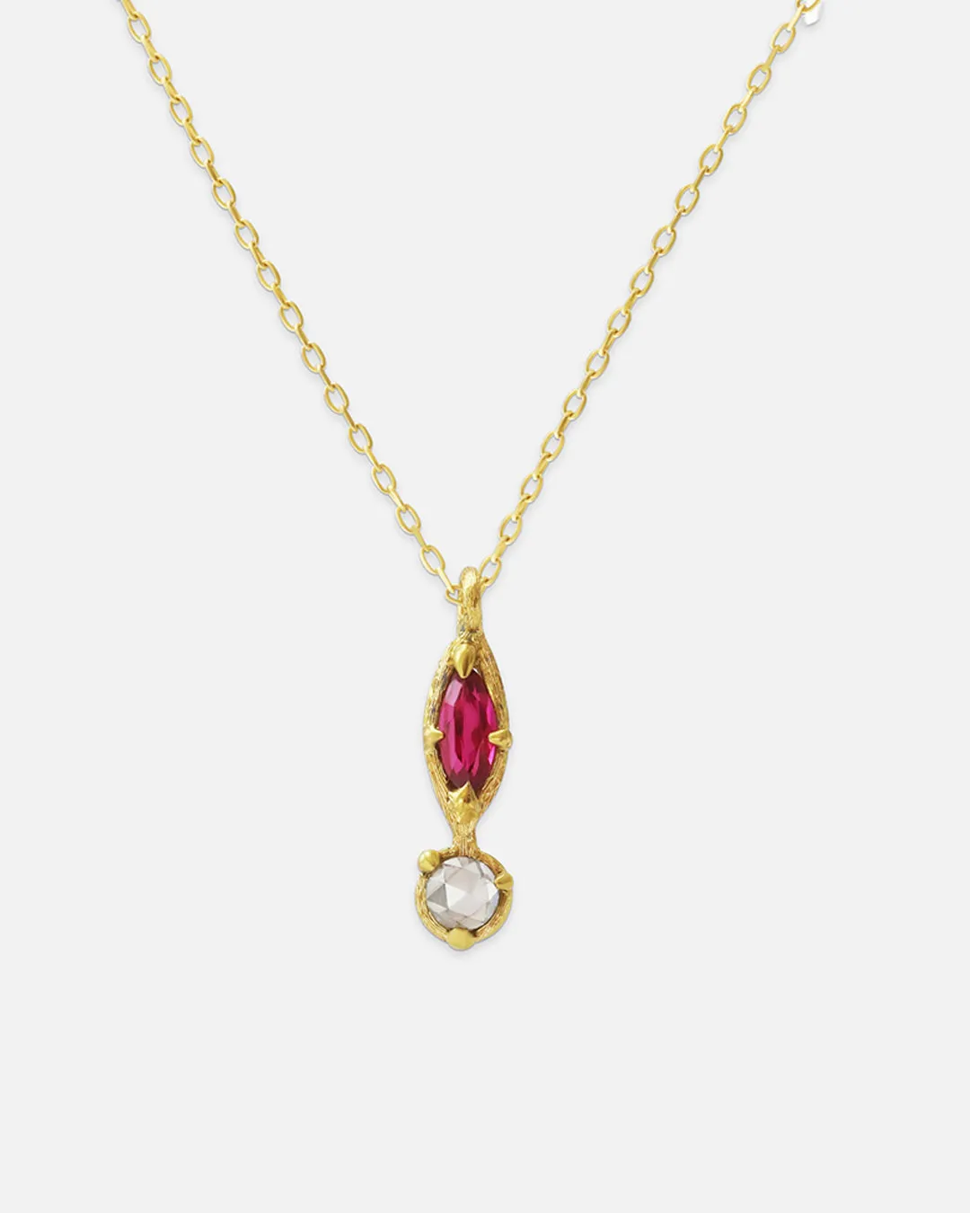 Silk / Ruby   Milky Diamond Pendant