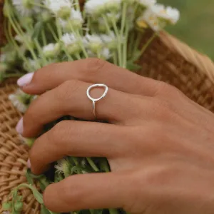 Silver Dainty Halo Ring