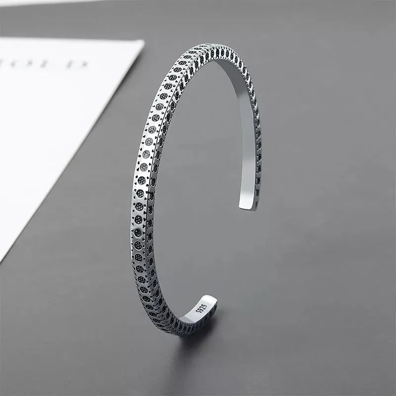 Silver Plated Twisted Twist Cuff Bracelet Men\'s Sport Cuff Bangles Trend Charm Party Jewelry Anniversary Gift