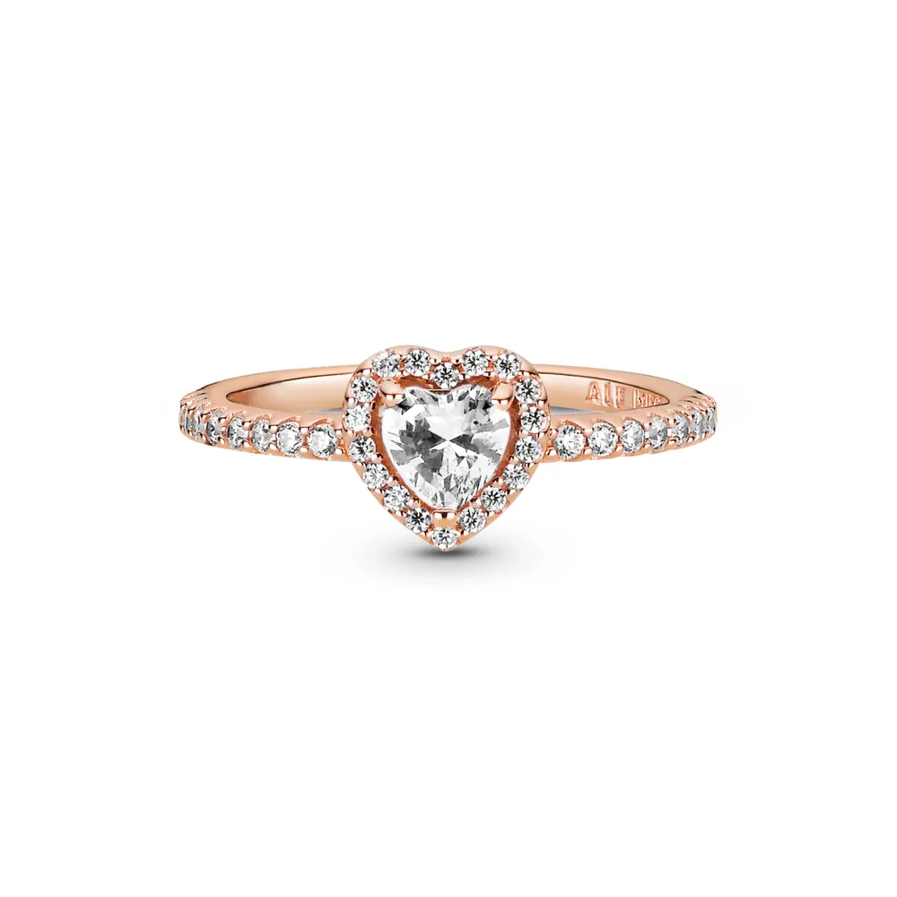 Sparkling Elevated Heart Ring