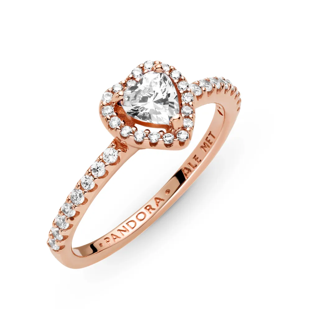 Sparkling Elevated Heart Ring