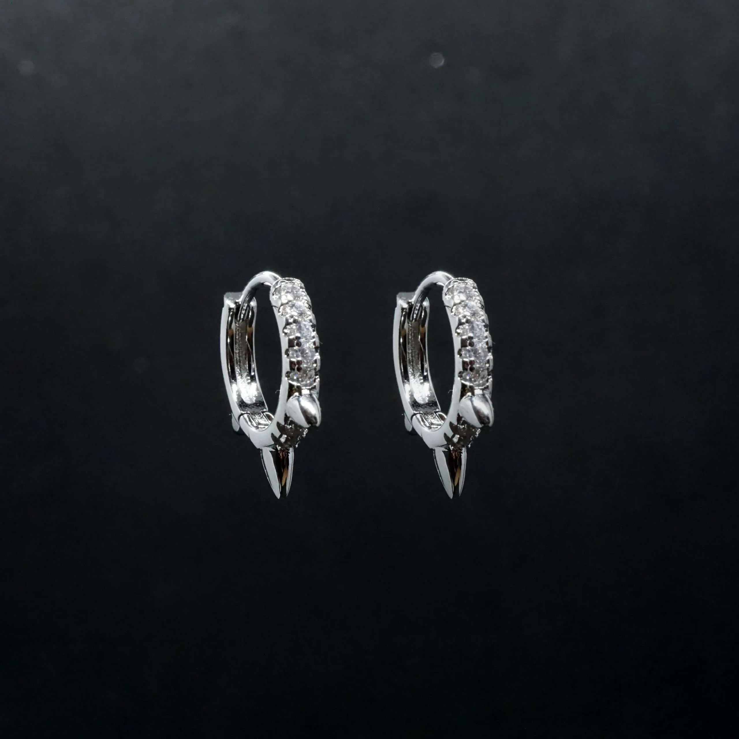 Sterling Silver Spike Hoop Earrings - Unique Gothic Jewellery, Edgy Design, Perfect Gift for Her