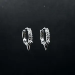 Sterling Silver Spike Hoop Earrings - Unique Gothic Jewellery, Edgy Design, Perfect Gift for Her