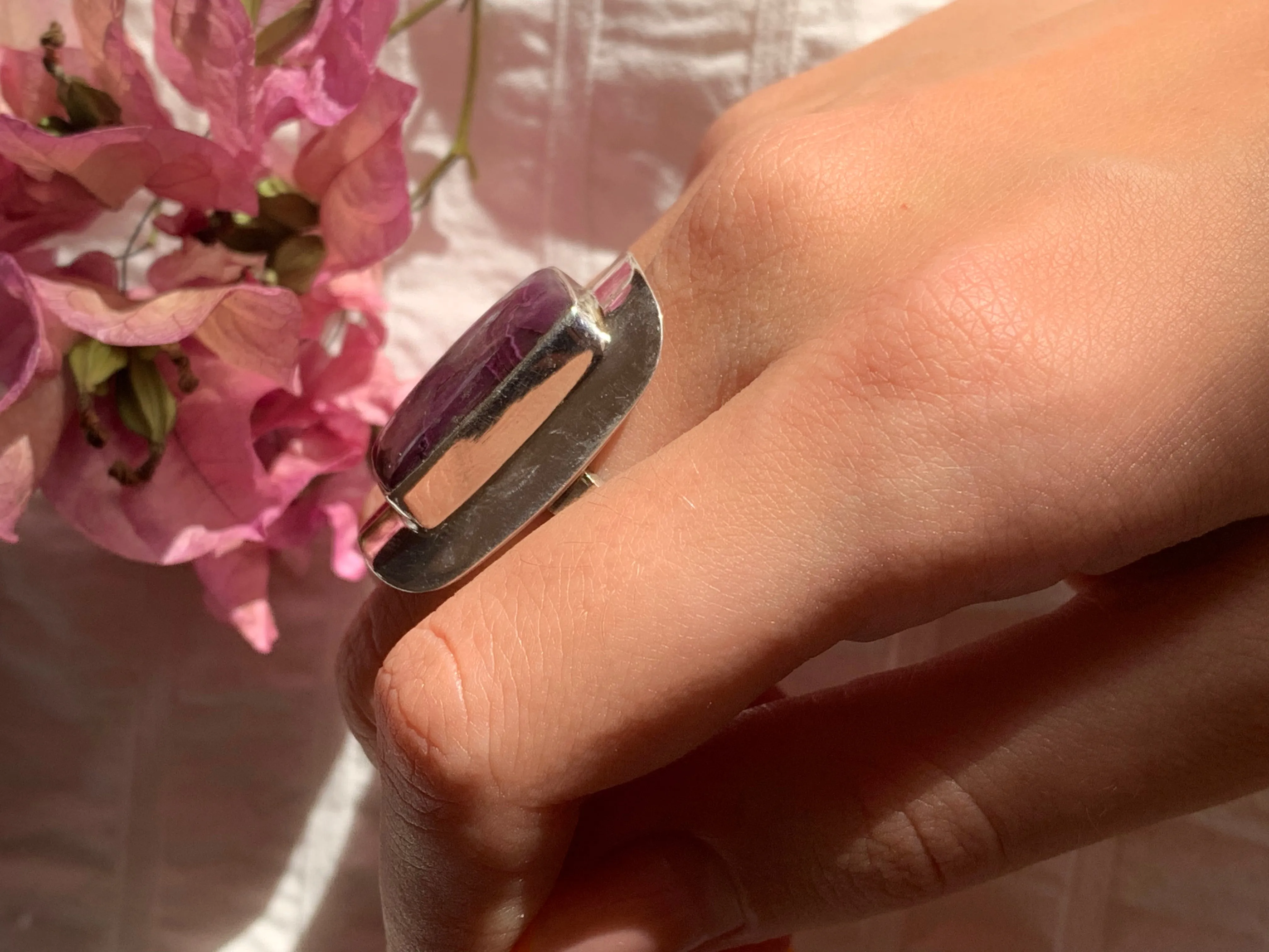 Sugilite Dinah Adjustable Ring - Square