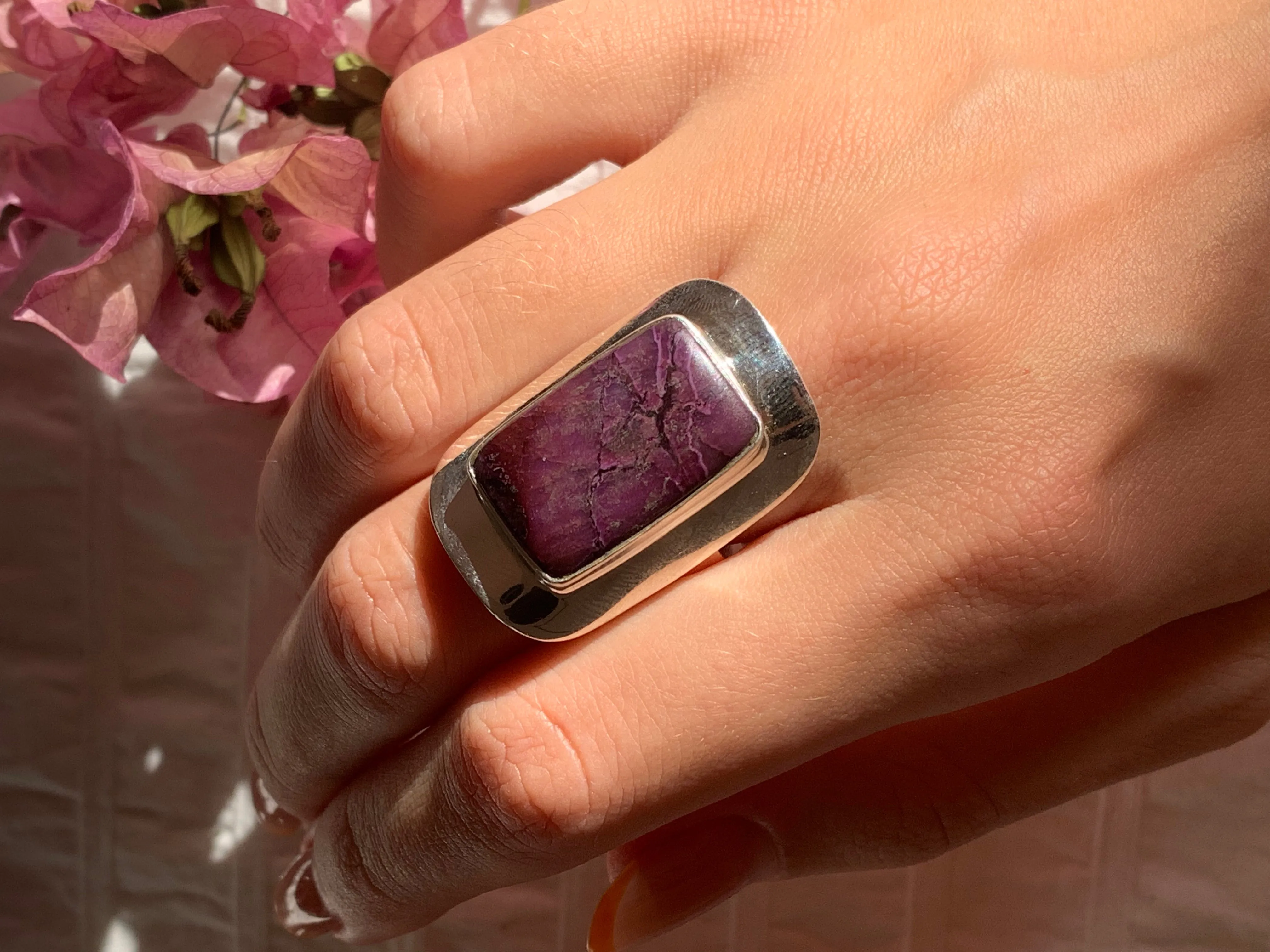 Sugilite Dinah Adjustable Ring - Square