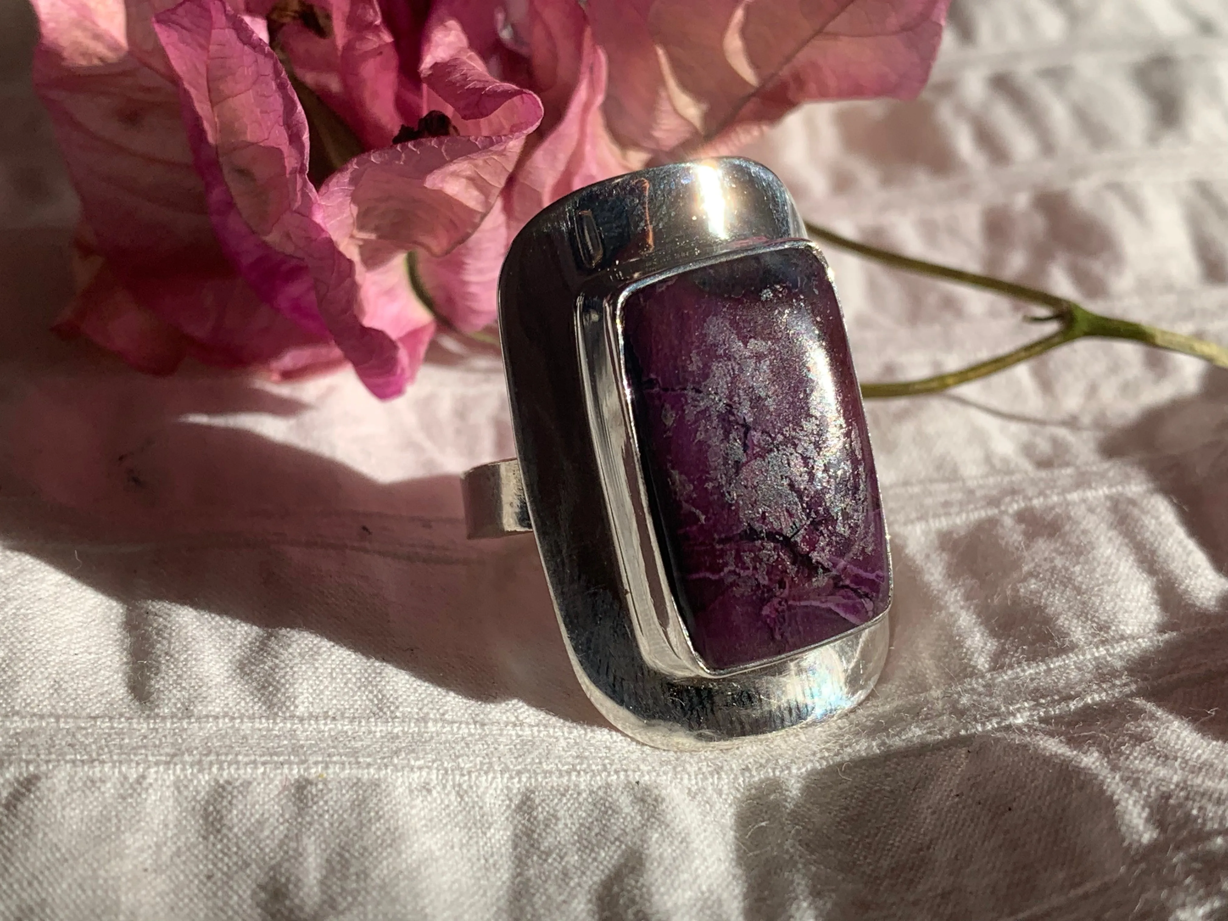 Sugilite Dinah Adjustable Ring - Square