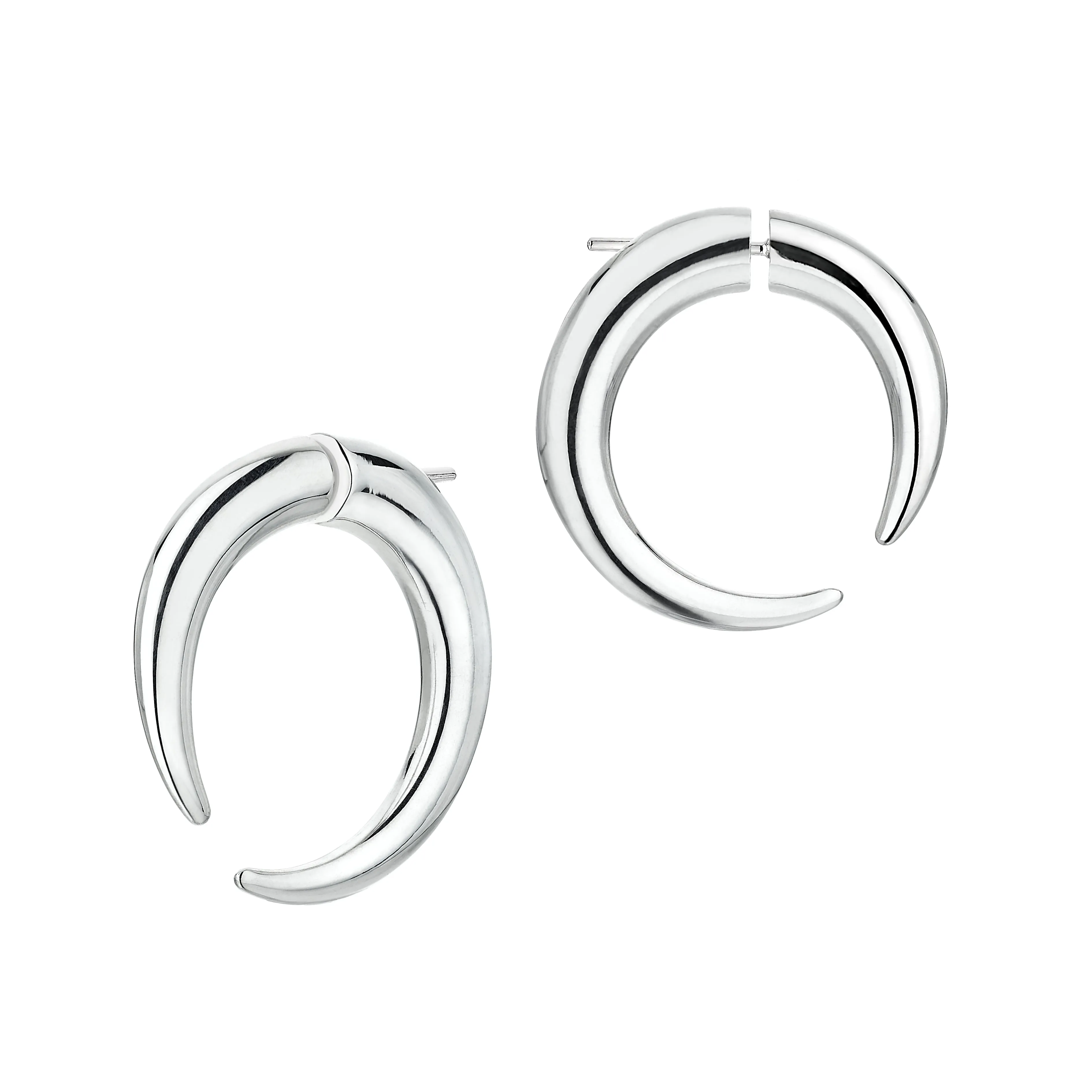 Talon Large Hoop Earrings - Silver