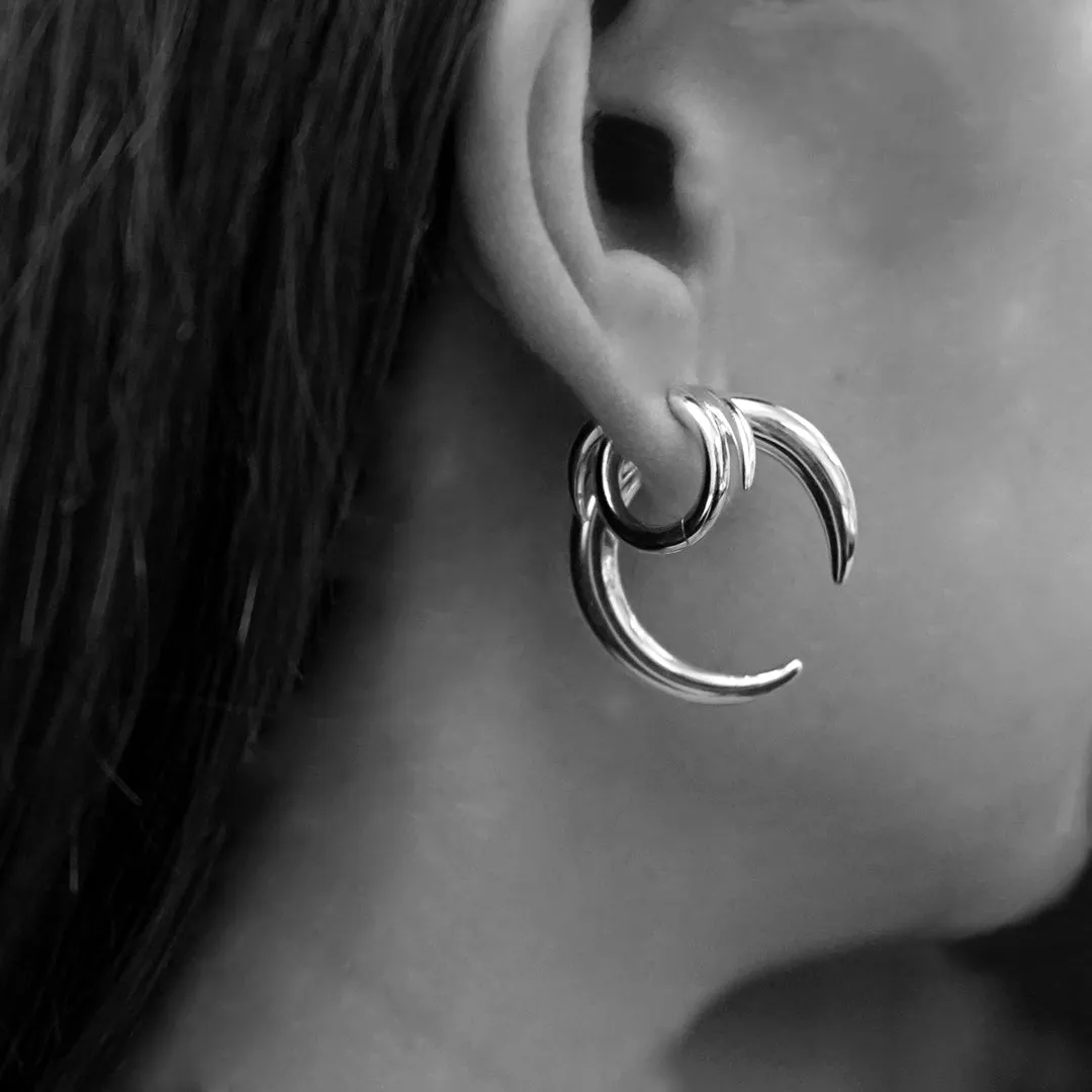 Talon Large Hoop Earrings - Silver