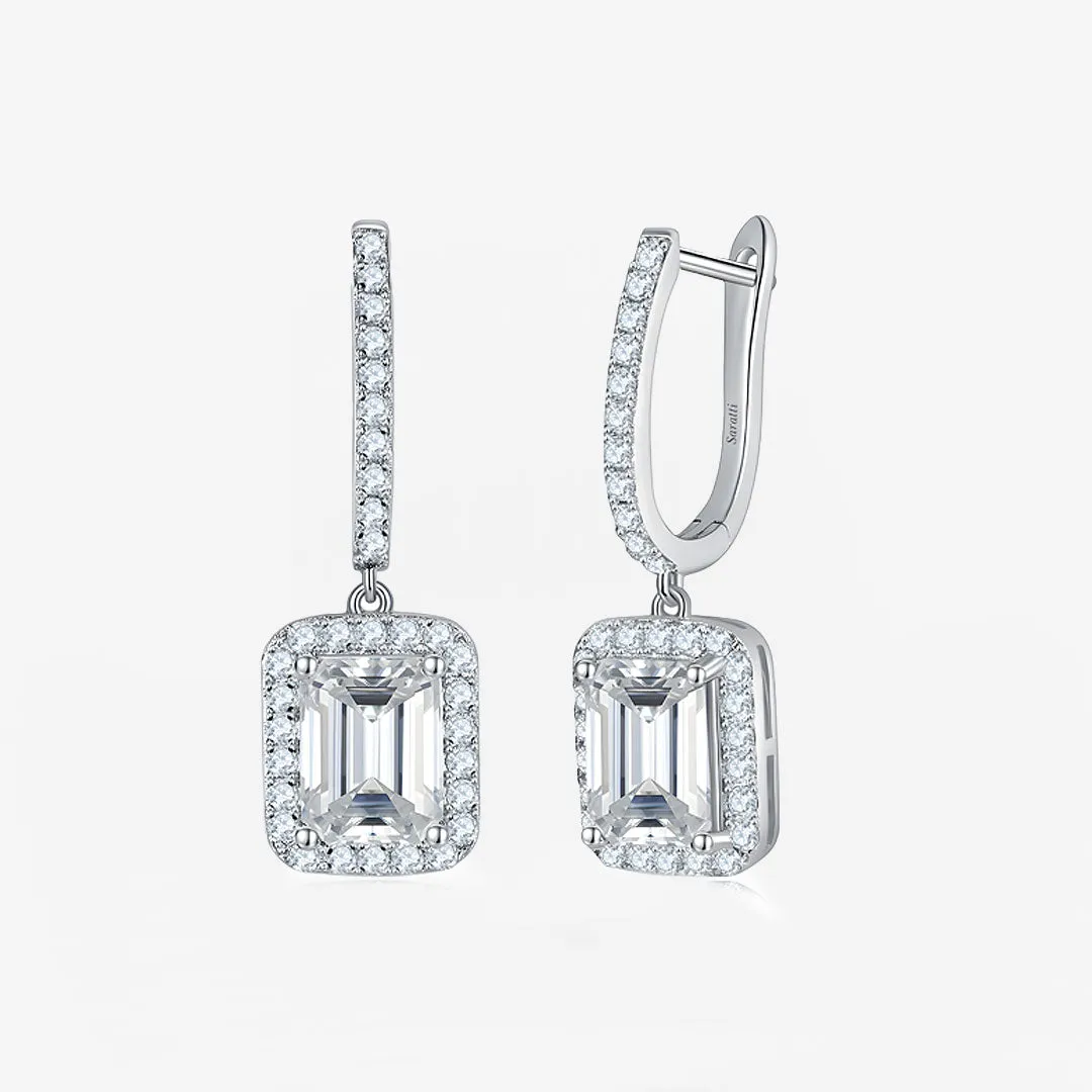 The Elizabeth Emerald-Cut Drop Earrings