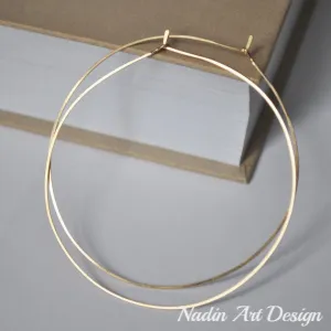 Thin Lightweight Gold Filled Hoop Earrings