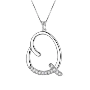 Tokyo Mart Letter Initial Q Necklaces Pendant Women Girls Name Jewelry Gift 925 Sterling Silver