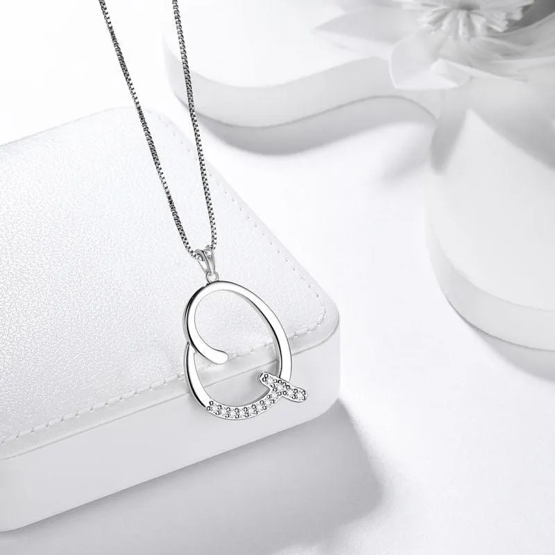 Tokyo Mart Letter Initial Q Necklaces Pendant Women Girls Name Jewelry Gift 925 Sterling Silver