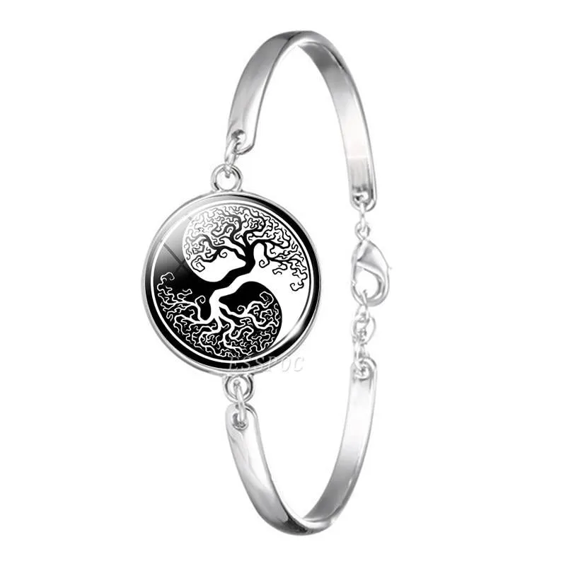 Tree of Life Silver Bangles Bracelet Lucky Charm Buddha Good Luck Bracelets