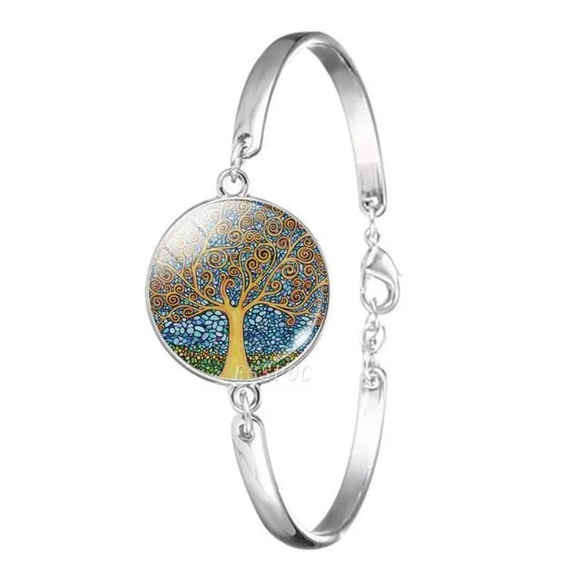 Tree of Life Silver Bangles Bracelet Lucky Charm Buddha Good Luck Bracelets