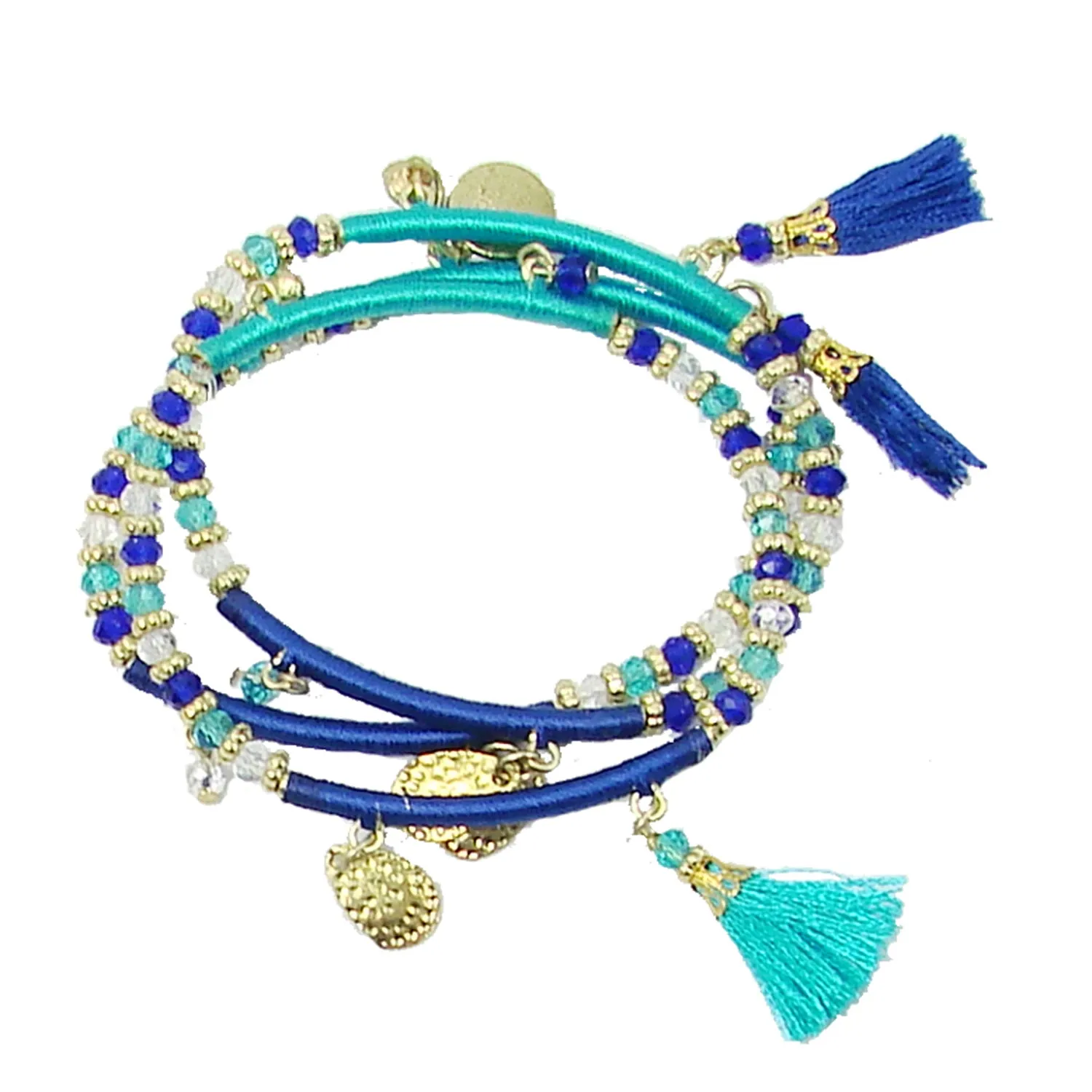 Triple Threaded Charm Bracelet Cobalt WorldFinds