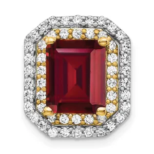 Two-Tone Lab Grown VS/SI FGH Diamond & Created Ruby Pendant in 14k Yellow & White Gold