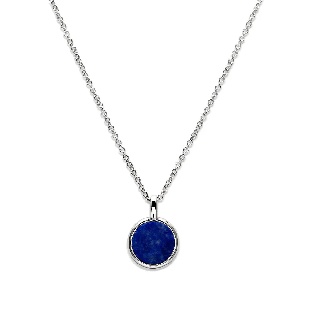 Unique & Co Sterling Silver Lapis Lazuli Ladies Necklace MK-858