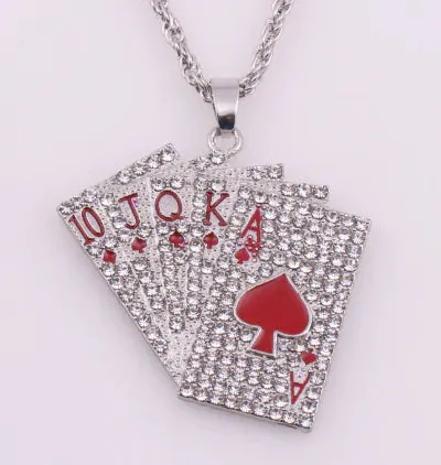 Unique Playing Cards Pendants Necklaces