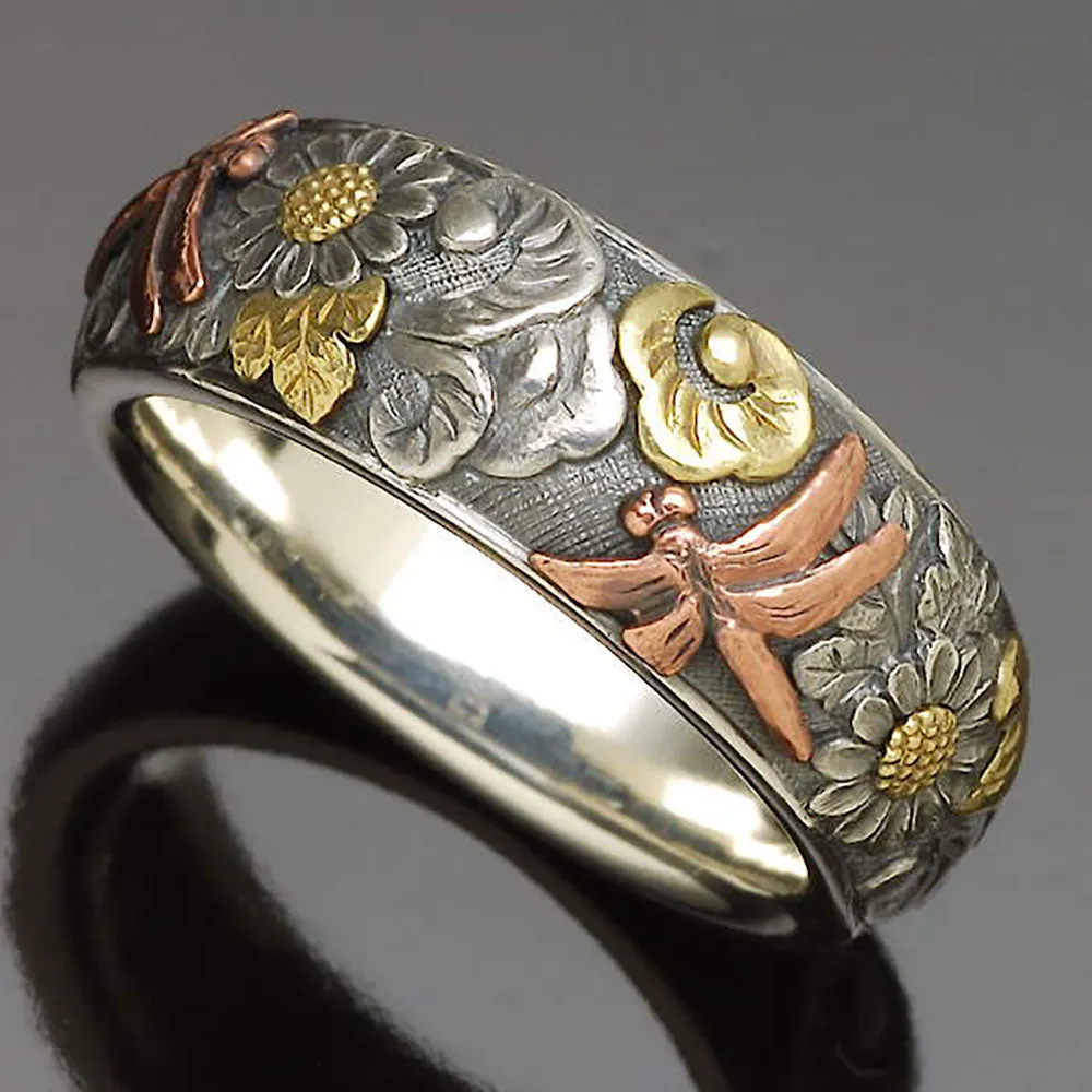 Vintage Carved Flower Antique Ring