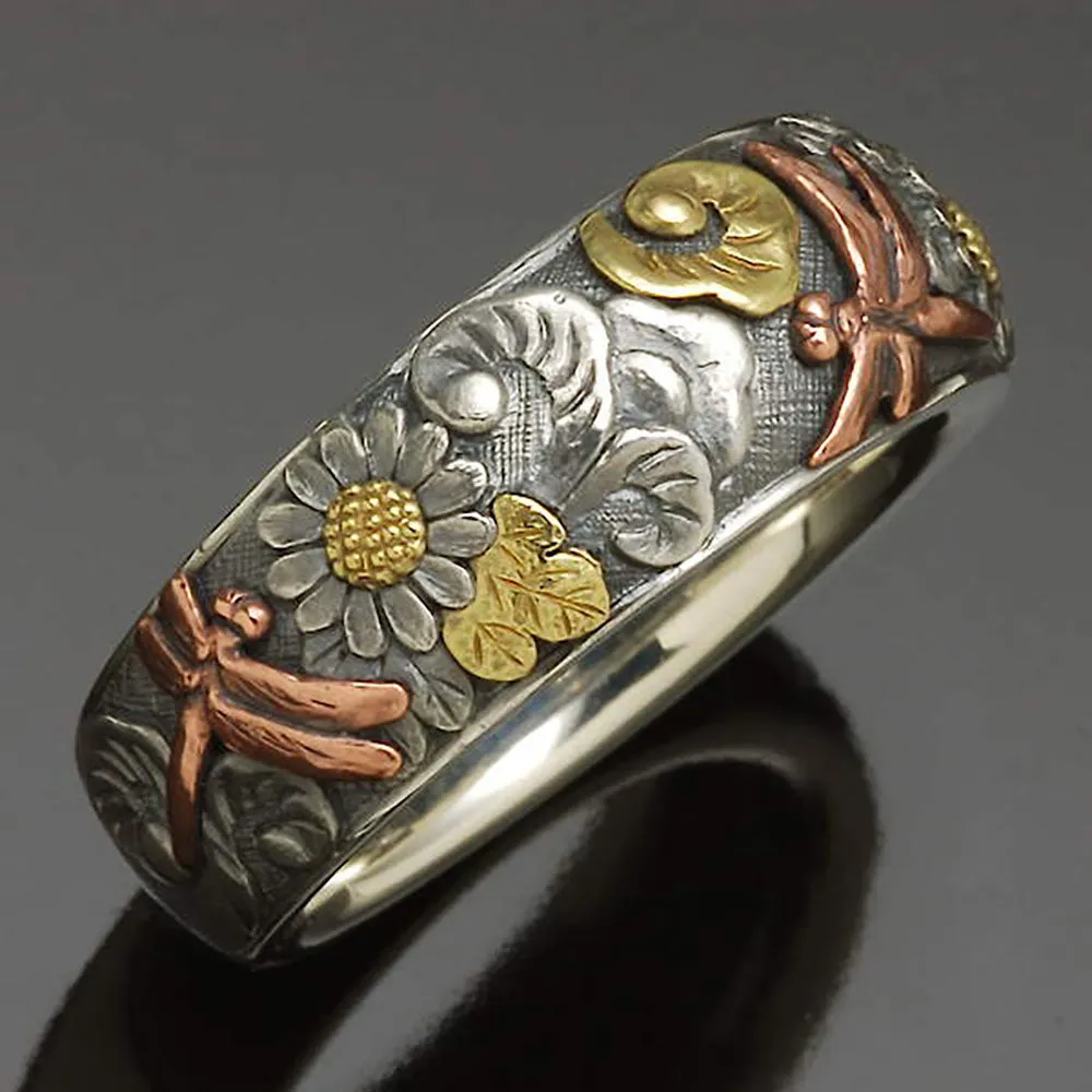 Vintage Carved Flower Antique Ring