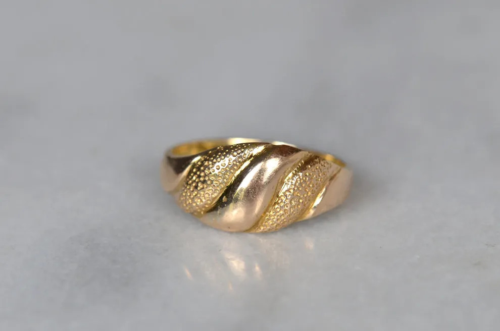 Vintage Wavy Band Statement Rings For Women - 14k Gold Vermeil Art Deco Rings For Women