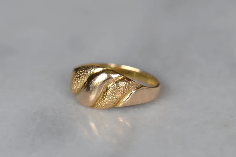 Vintage Wavy Band Statement Rings For Women - 14k Gold Vermeil Art Deco Rings For Women