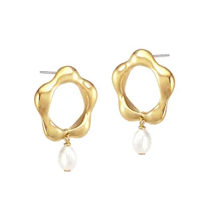 Wildflower Pearl Studs - Gold